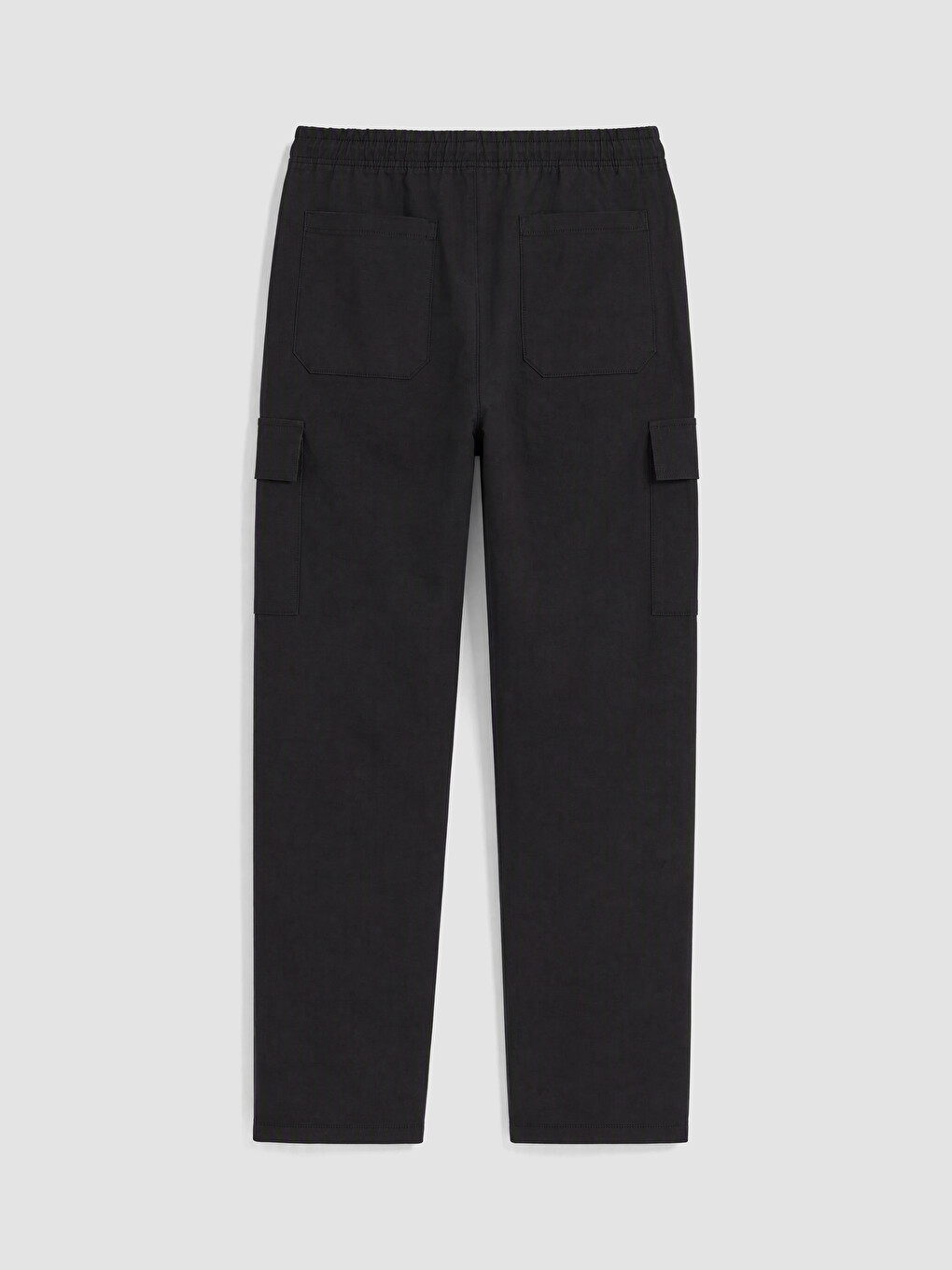 Siyah Relax Fit Erkek Kargo Pantolon-5
