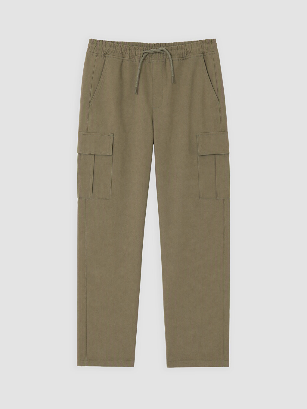 Haki Relax Fit Erkek Kargo Pantolon-4