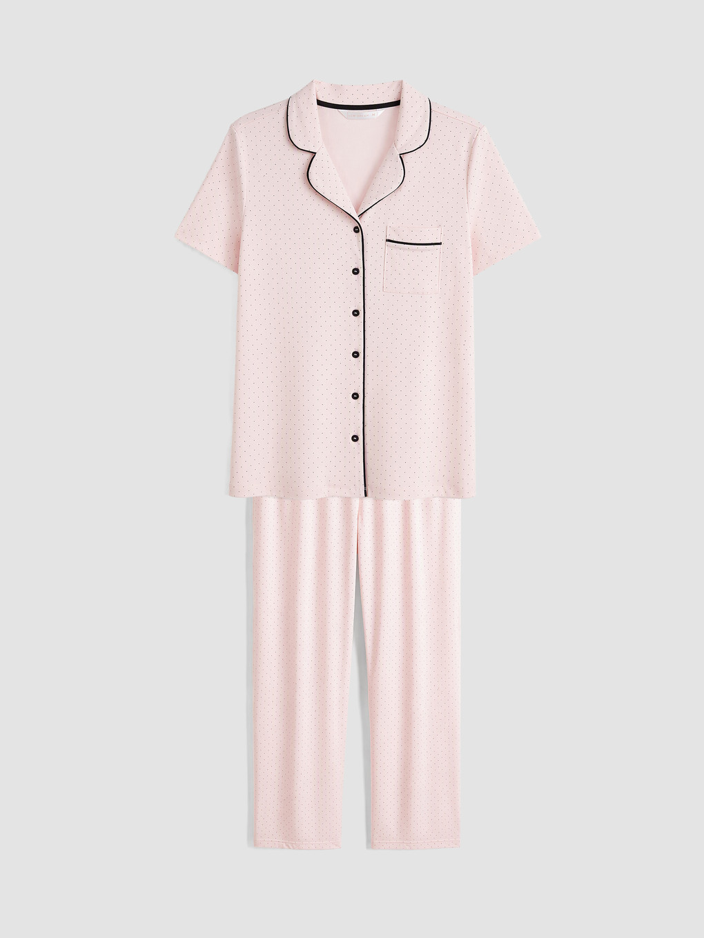 Pembe Gömlek Yaka Hamile Pijama Takımı