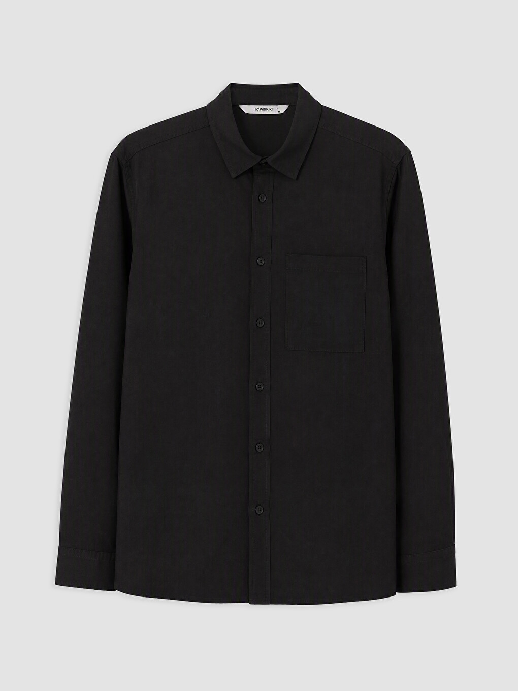 Siyah Regular Fit Gabardin Erkek Gömlek-4