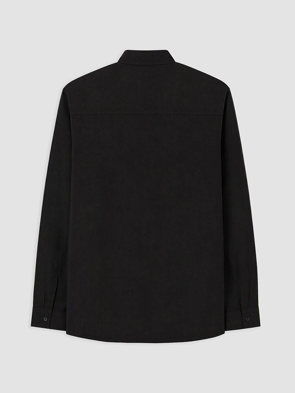 Siyah Regular Fit Gabardin Erkek Gömlek-5
