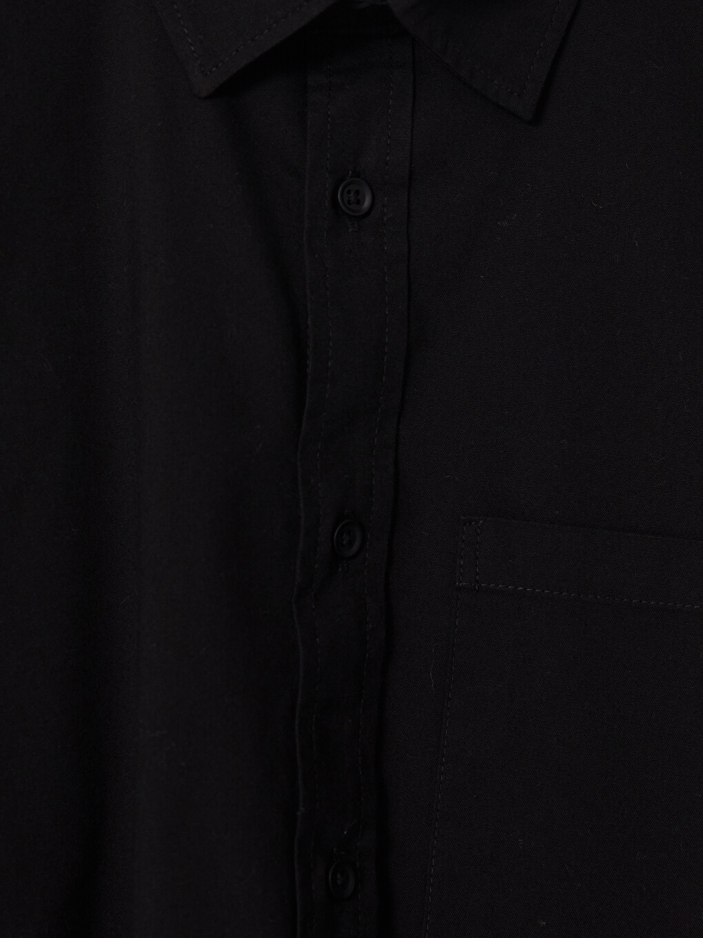 Siyah Regular Fit Gabardin Erkek Gömlek-6