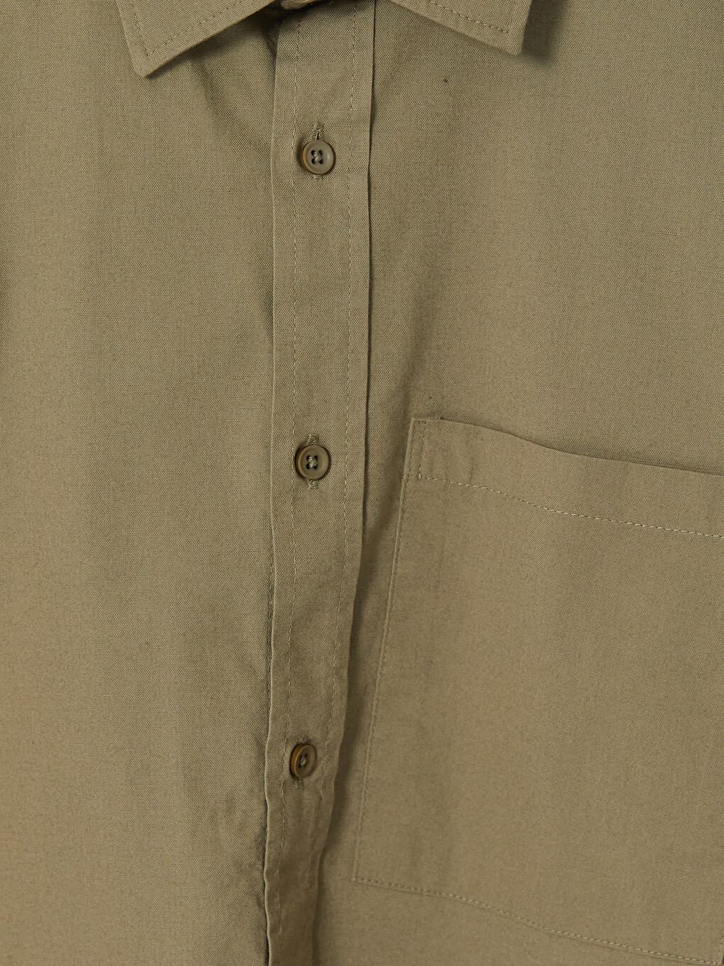 Yeşil Standart Kalıp Gabardin Erkek Gömlek-1