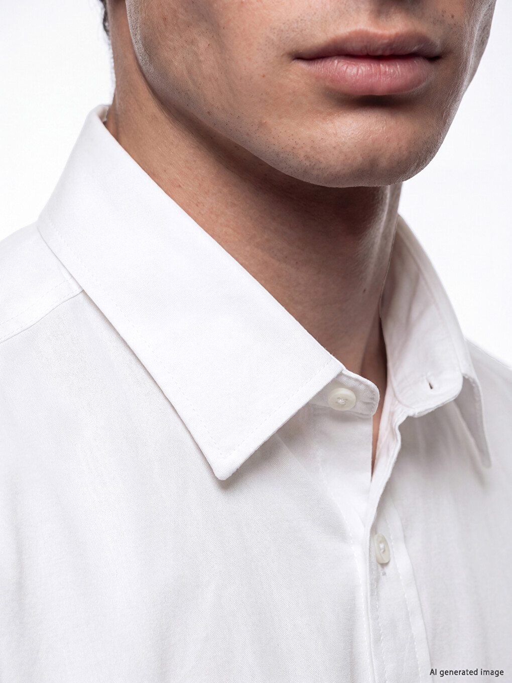 Beyaz Regular Fit Gabardin Erkek Gömlek-2