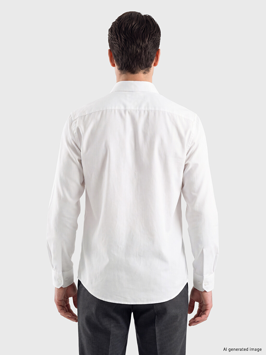 Beyaz Regular Fit Gabardin Erkek Gömlek-3