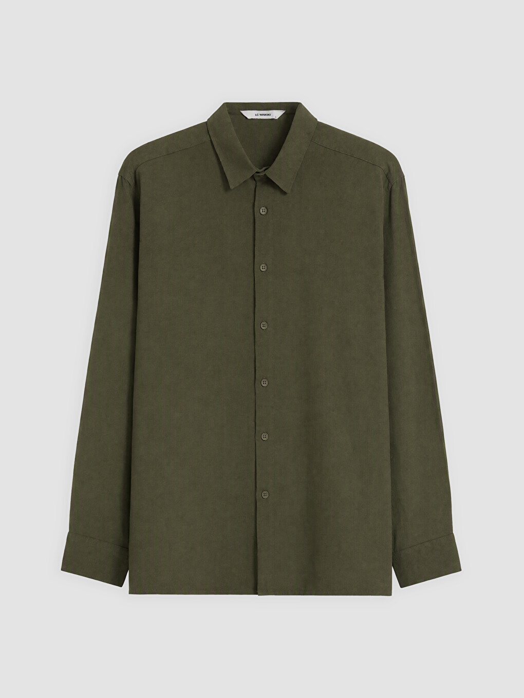 Haki Regular Fit Oxford Erkek Gömlek-2
