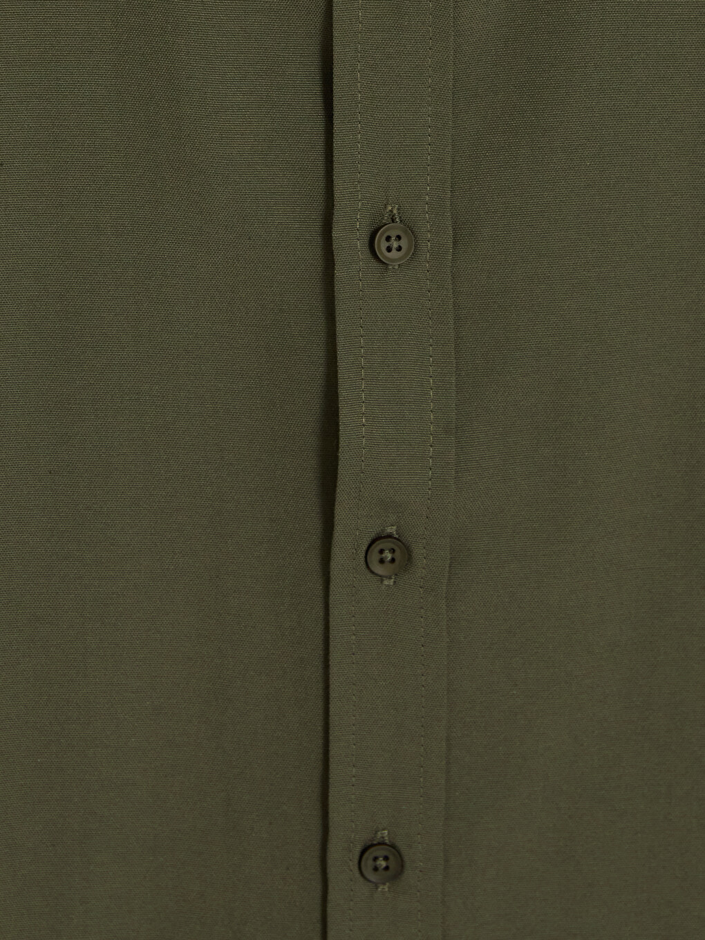 Haki Regular Fit Oxford Erkek Gömlek-4