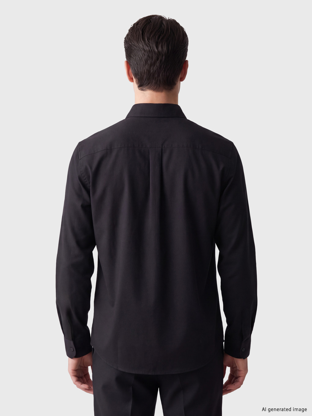 Siyah Regular Fit Oxford Erkek Gömlek-2