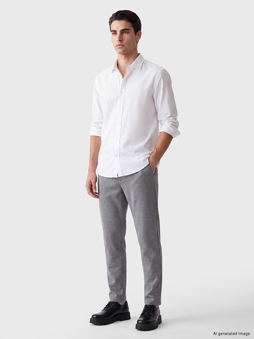 Beyaz Regular Fit Oxford Erkek Gömlek