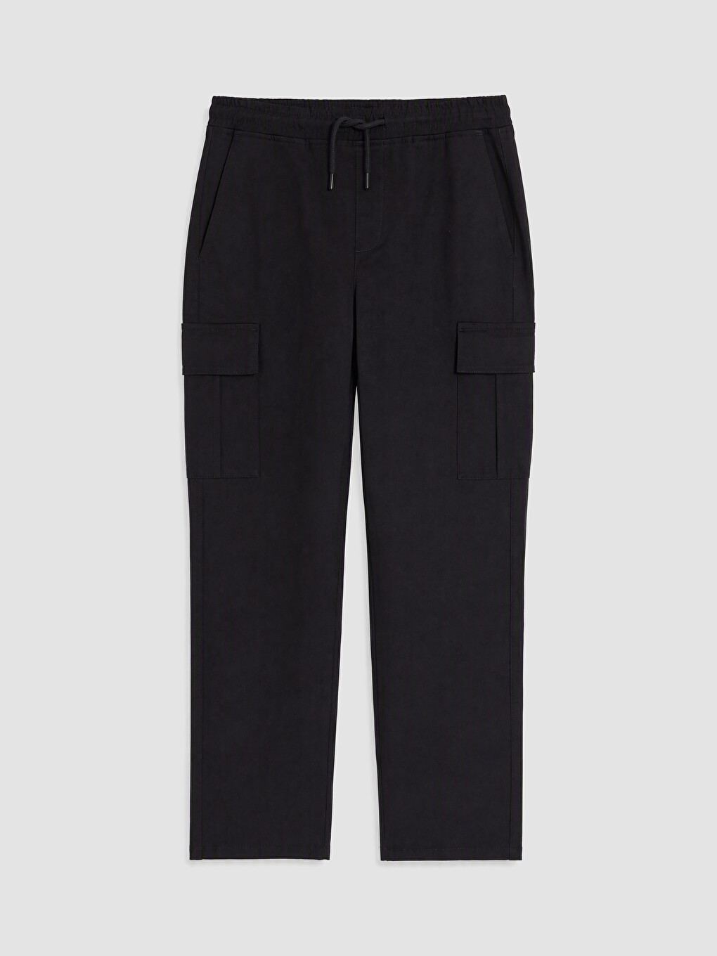 Siyah Relax Fit Erkek Kargo Pantolon-3