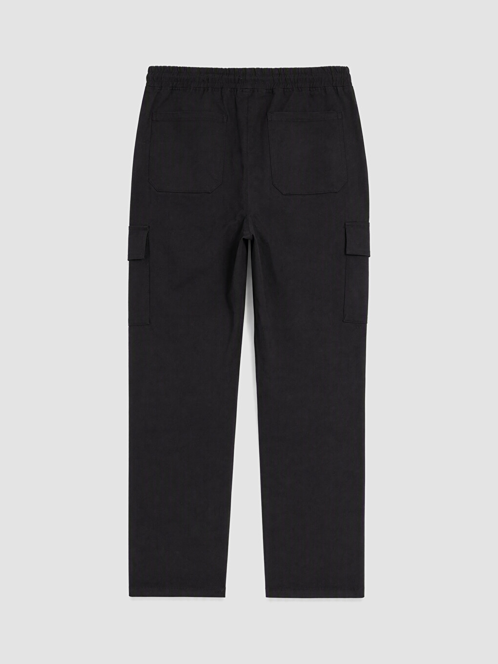 Siyah Relax Fit Erkek Kargo Pantolon-5
