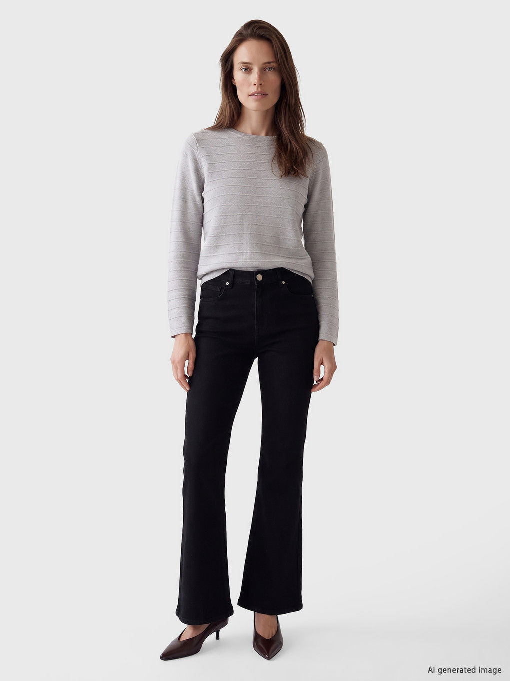 Crew Neck Striped Knitwear Sweater-1