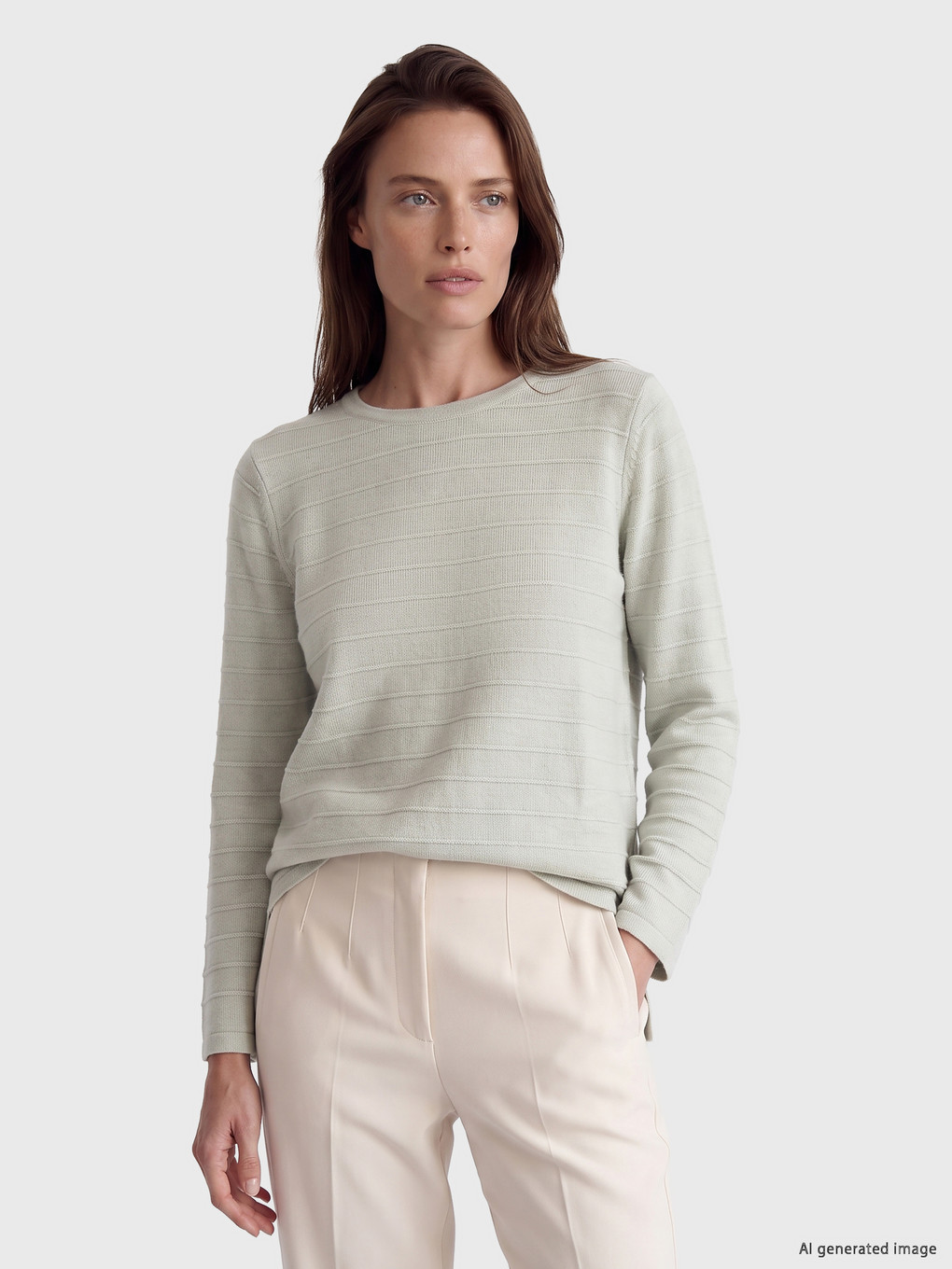 Crew Neck Striped Knitwear Sweater