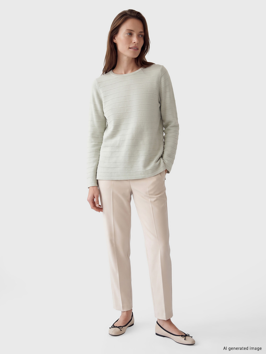 Crew Neck Striped Knitwear Sweater-1