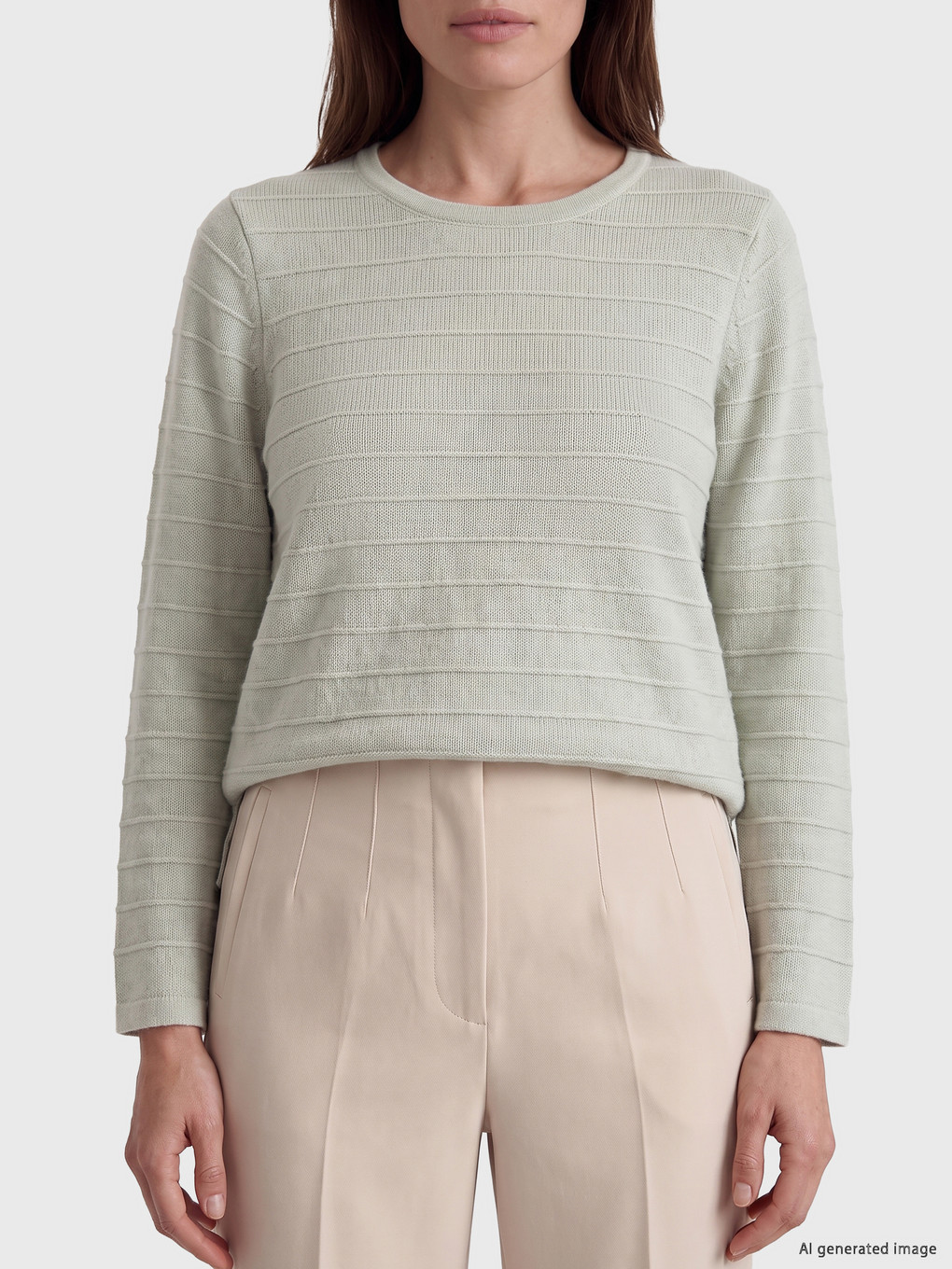 Crew Neck Striped Knitwear Sweater-2