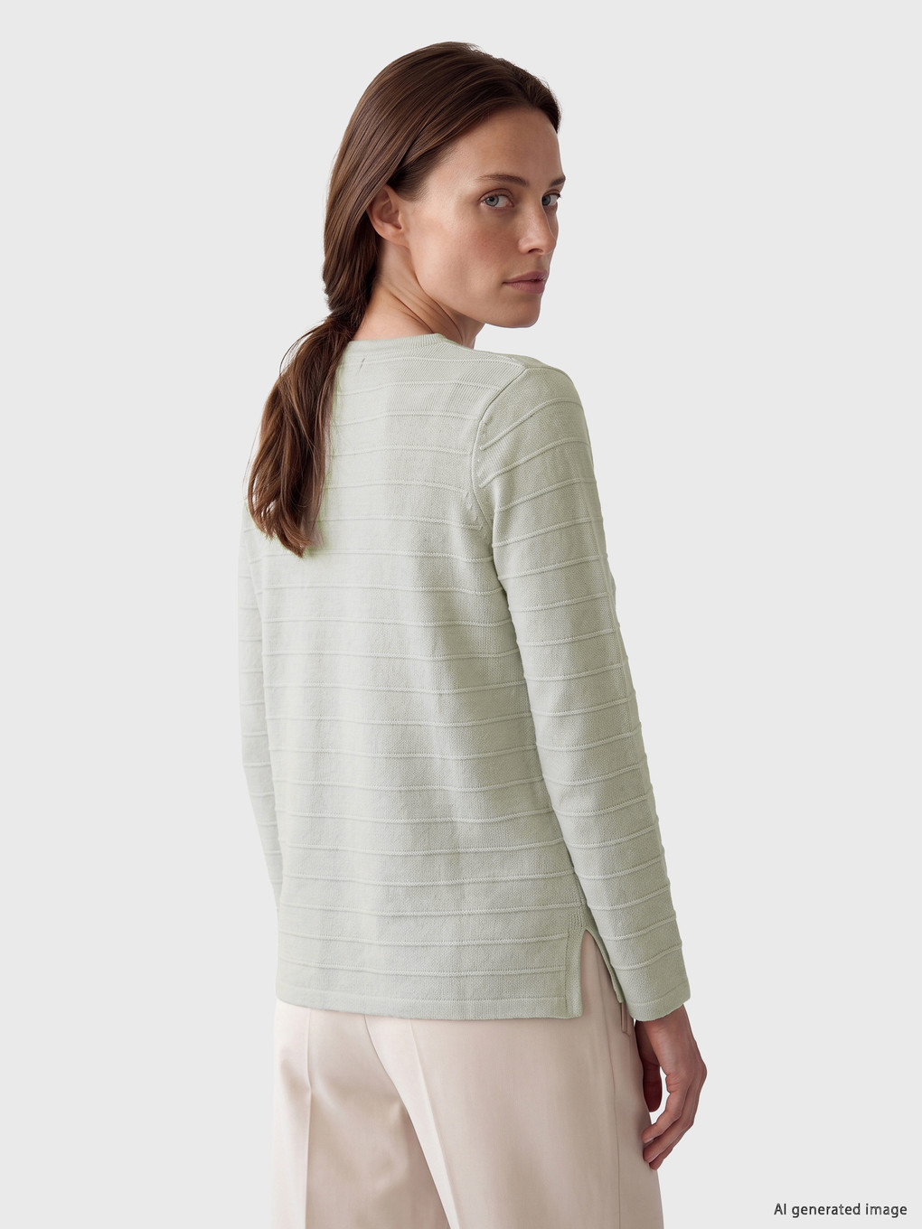 Crew Neck Striped Knitwear Sweater-3