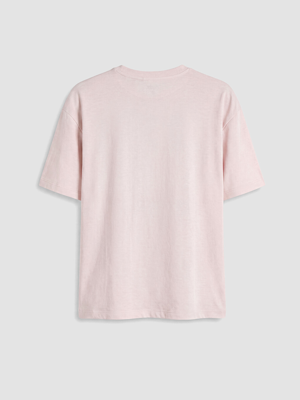 Pembe Stitch Baskılı Soft Touch Kadın Tişört-1