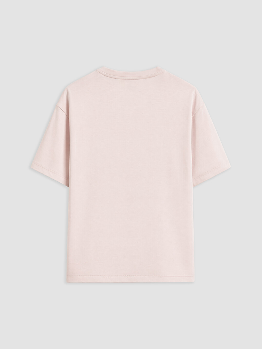 Pembe Stitch Baskılı Soft Touch Kadın Tişört-1
