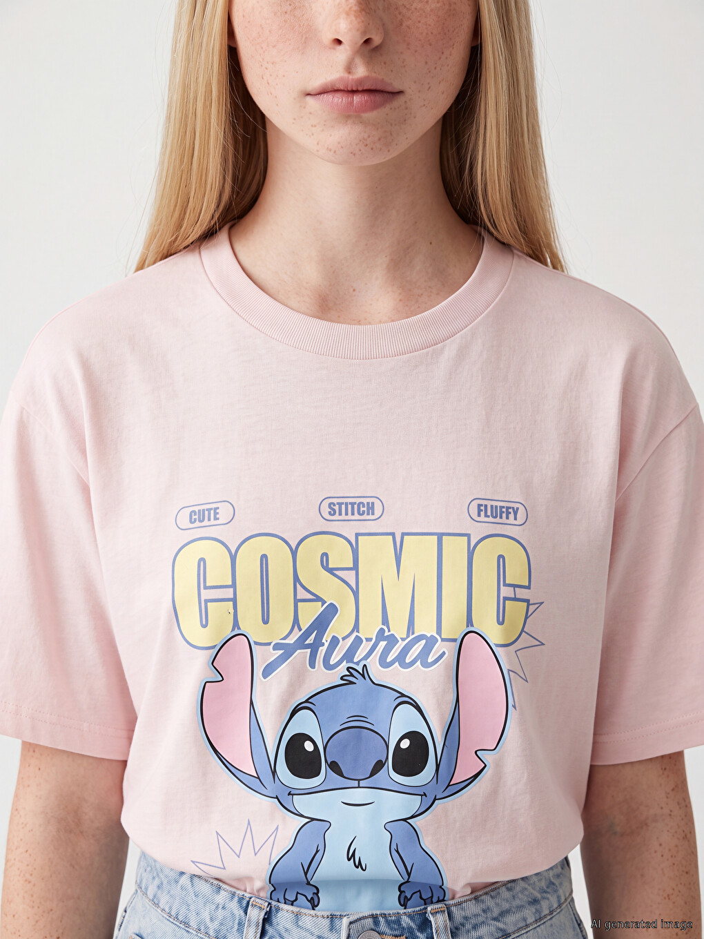 T-shirt I Stampuar Me Stitch Me Prekje Të Butë Për Gra-2