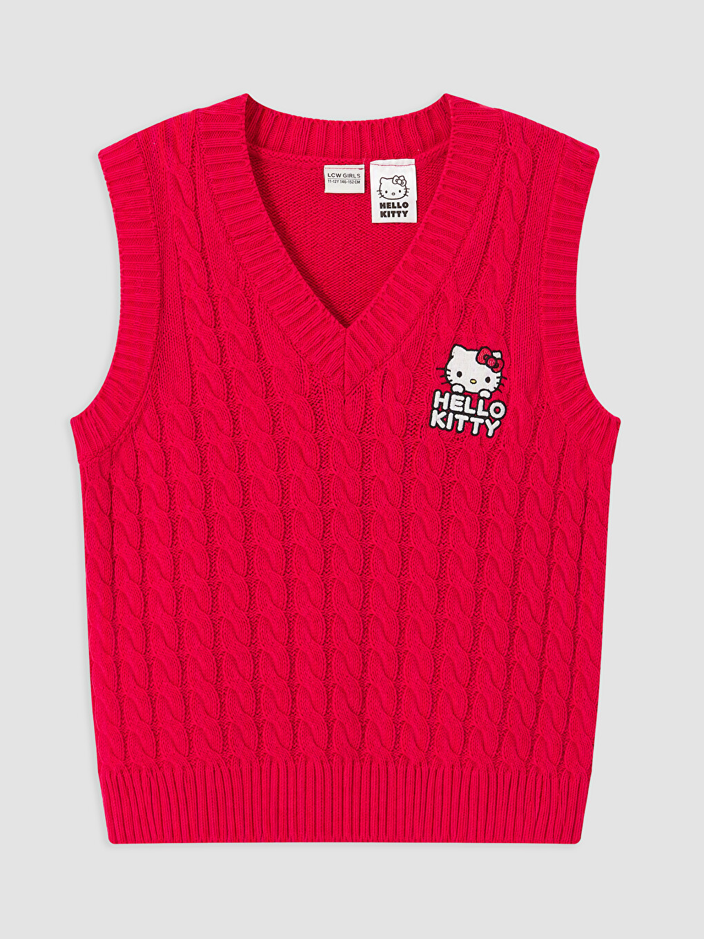 Kırmızı Hello Kitty Kız Çocuk Triko Süveter