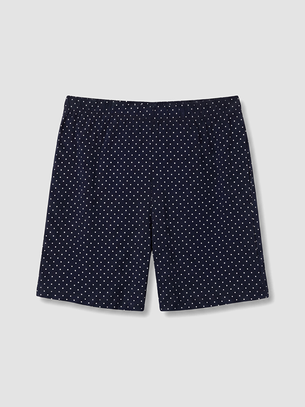 Lacivert Keseli Puantiyeli Kadın Şortlu Pijama Takımı-4