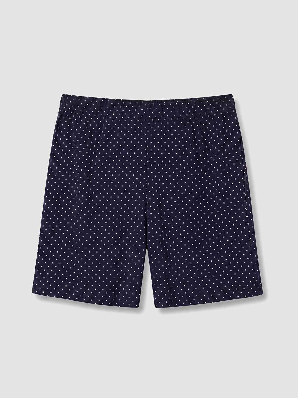 Lacivert Keseli Puantiyeli Kadın Şortlu Pijama Takımı-6