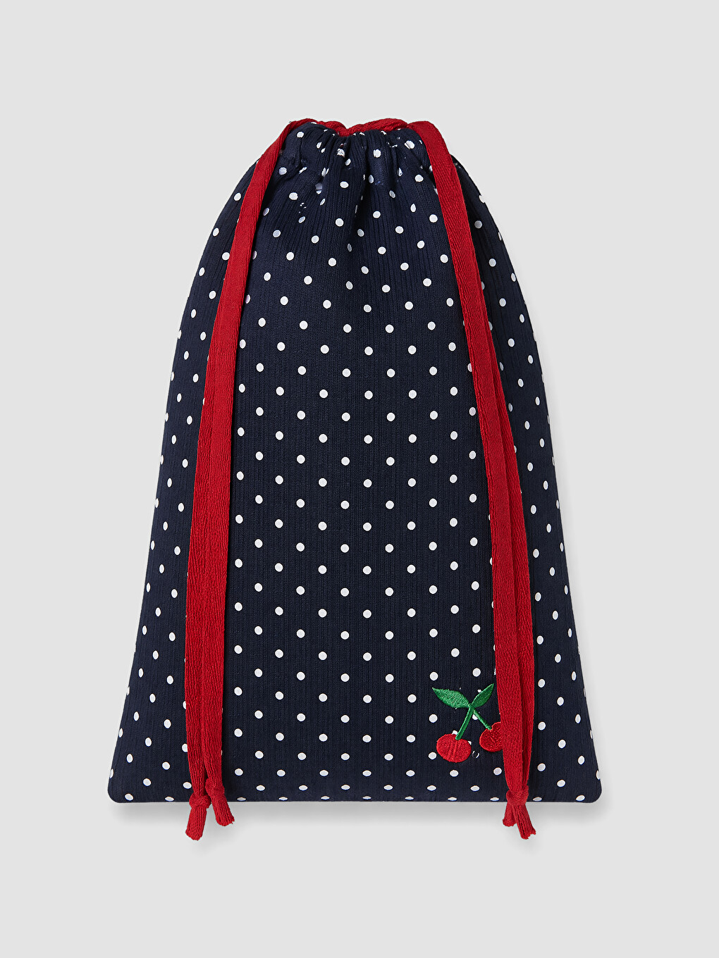 Lacivert Keseli Puantiyeli Kadın Şortlu Pijama Takımı-7