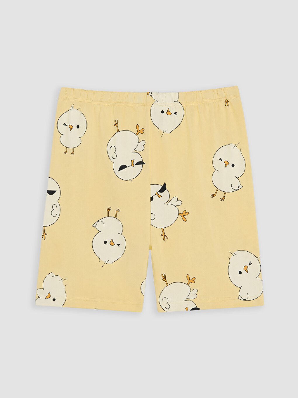 Sarı Civciv Baskılı Kadın Şortlu Pijama Takımı-6