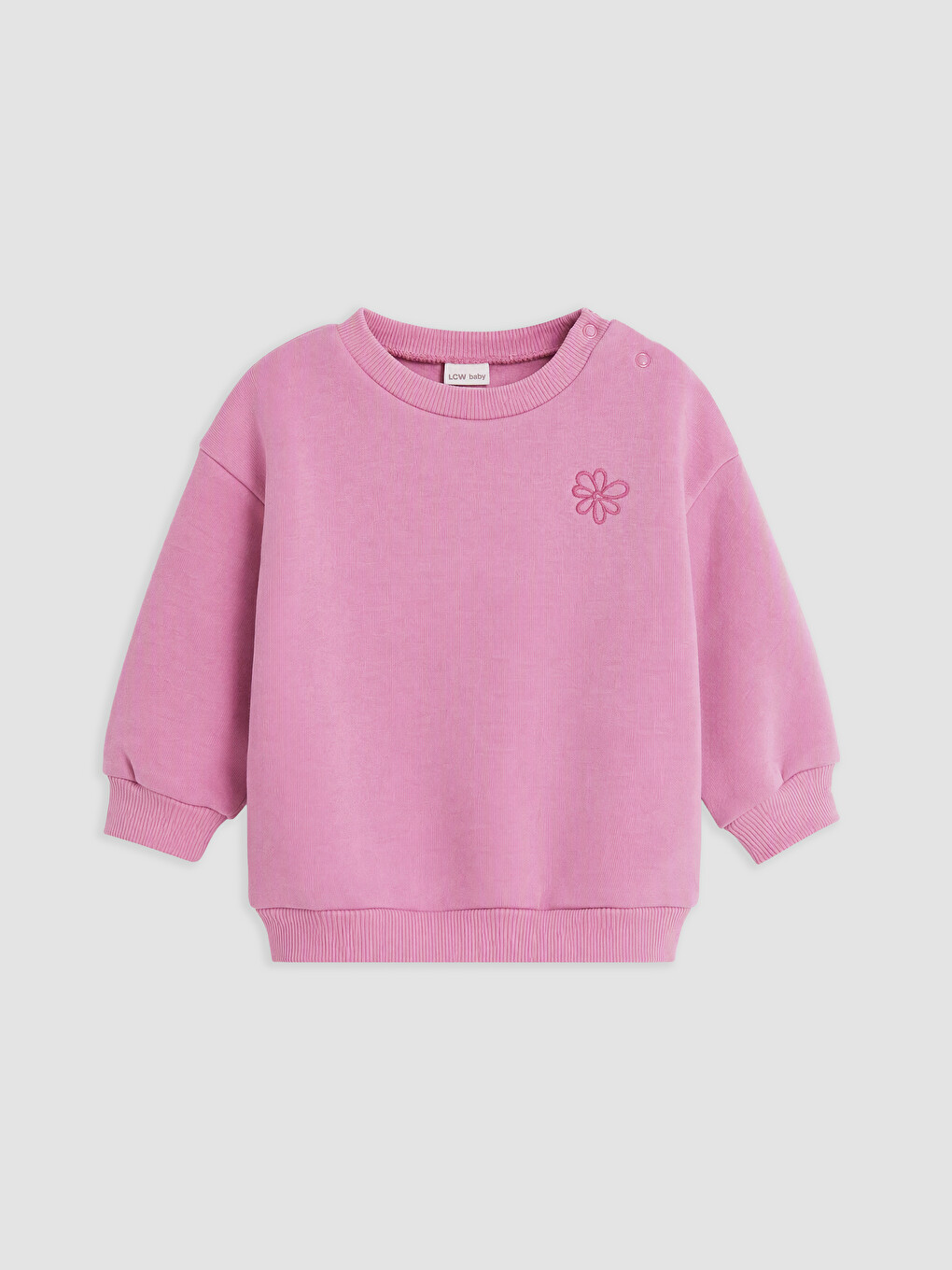 Pembe Çiçek Nakışlı Kız Bebek Eşofman Takım-1