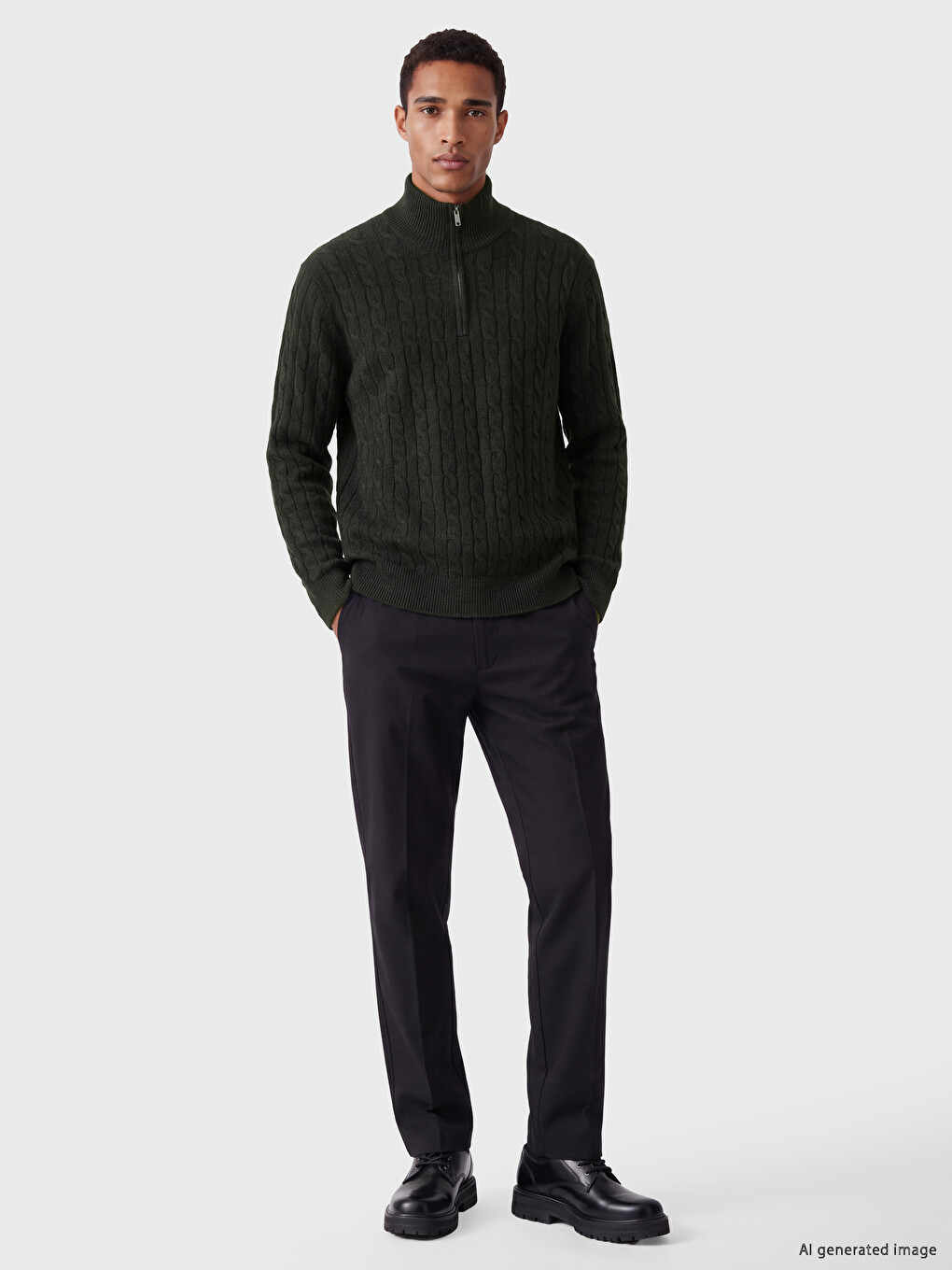 Mock Neck Men's Knitwear Sweater-1