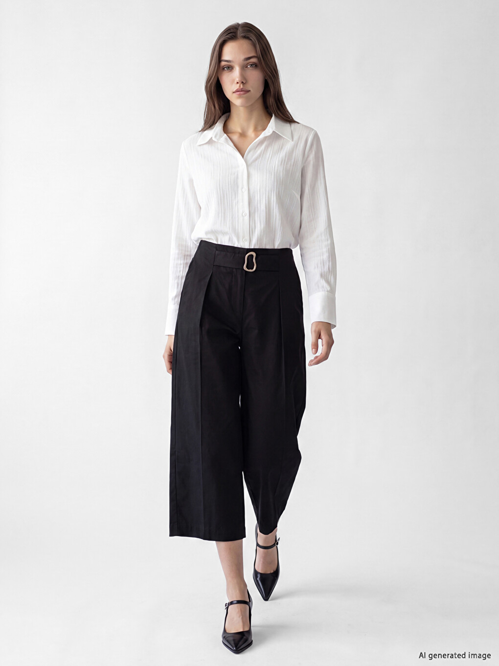 Regular Fit Wide Leg Women's Trousers