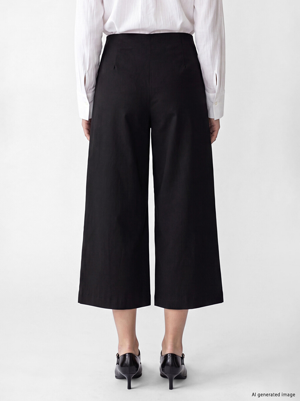 Regular Fit Wide Leg Women's Trousers-3