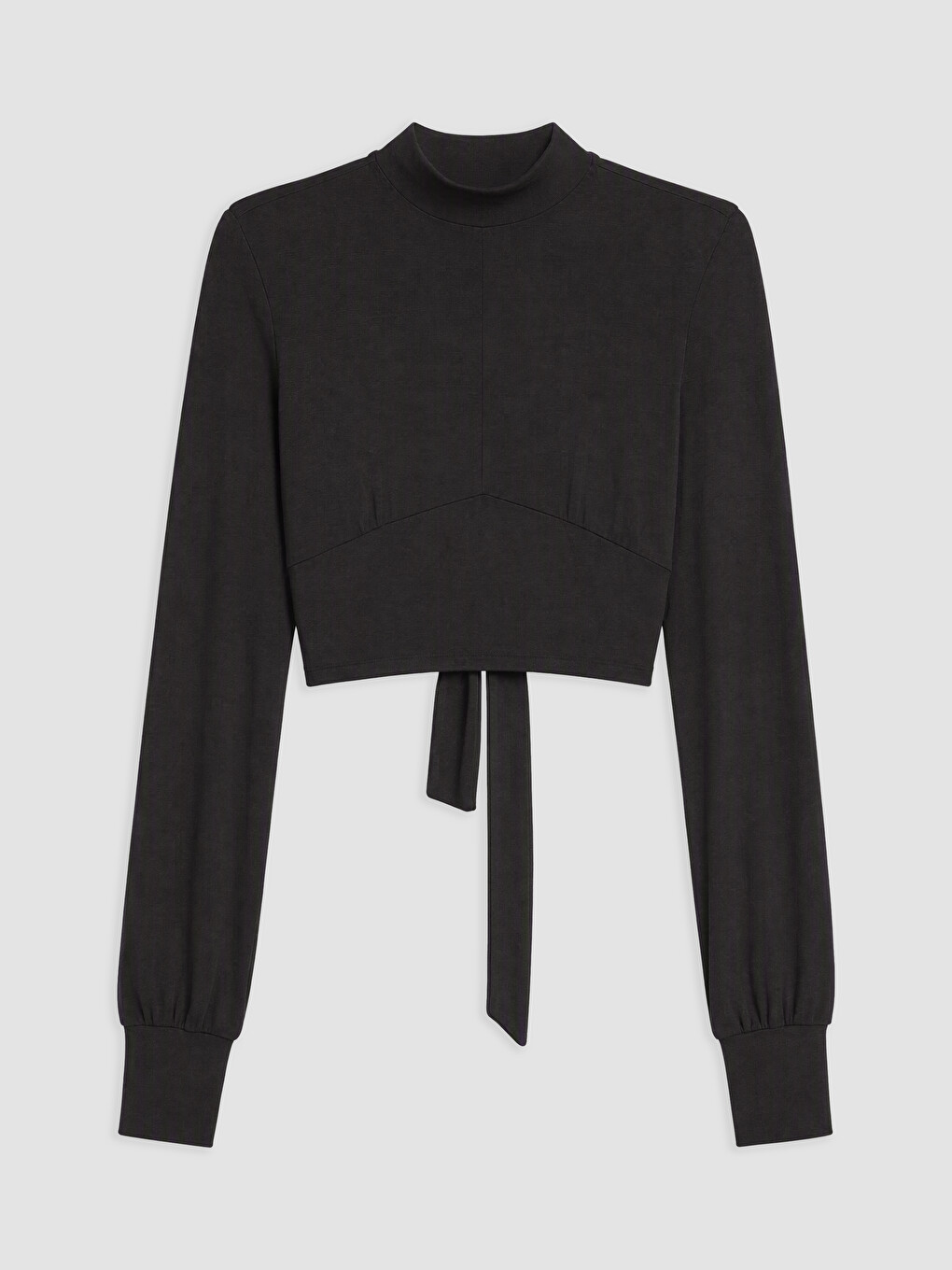 Mock Neck Window Detailed Women's Crop-4