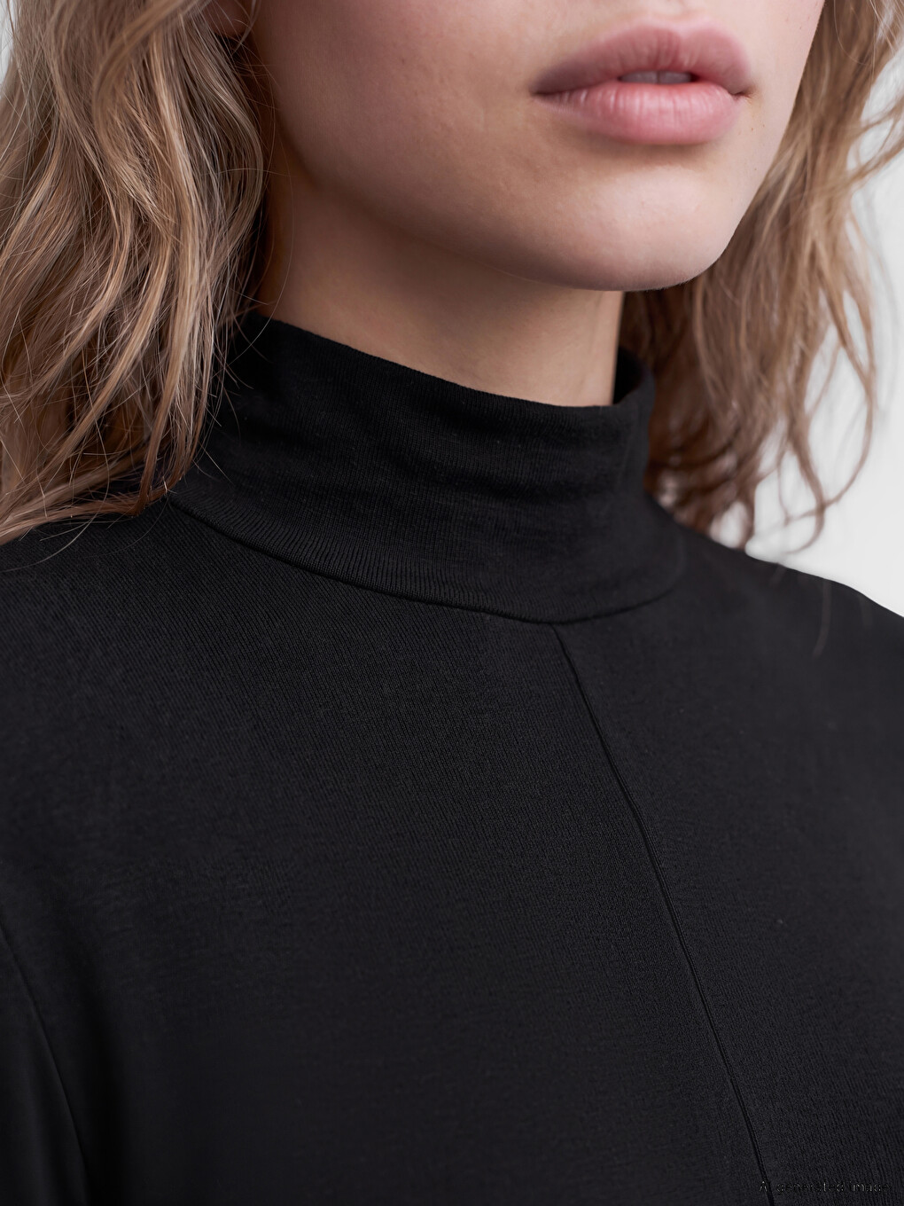 Mock Neck Window Detailed Women's Crop-2