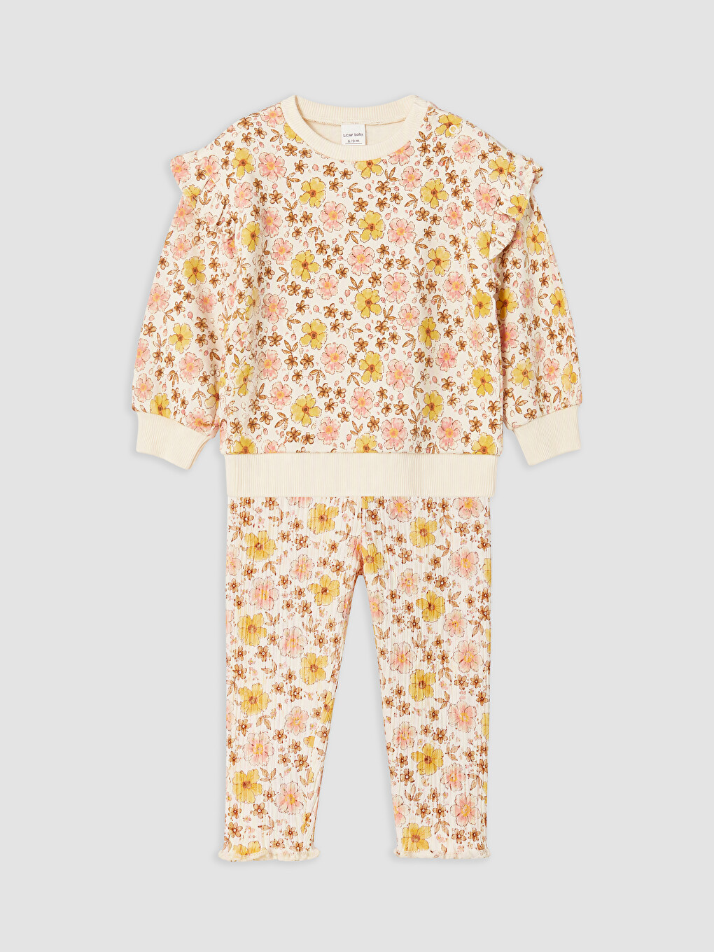 Flower Patterned Baby Girls' Set