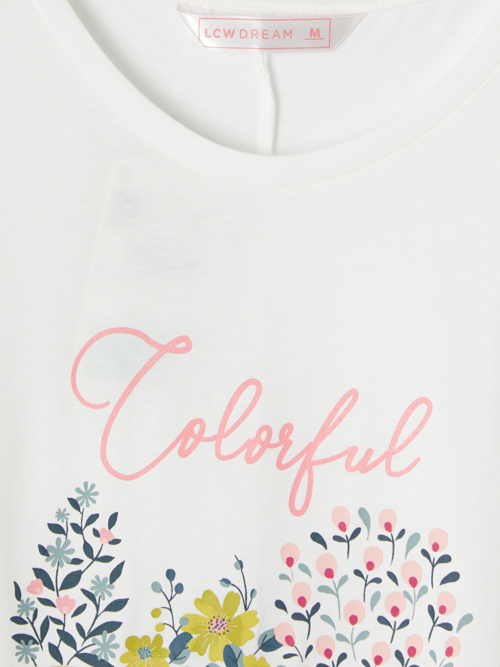 Ekru Bisiklet Yaka Baskılı Kadın Şortlu Pijama Takımı-5