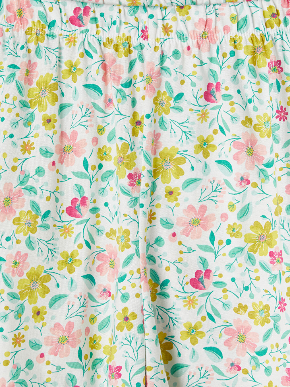 Ekru Bisiklet Yaka Baskılı Kadın Şortlu Pijama Takımı-6
