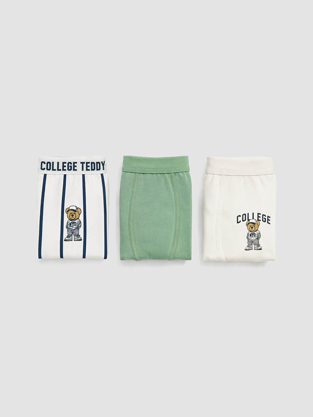 Детски Печатени Боксерки За Момчиња College Teddy 3-пакување
