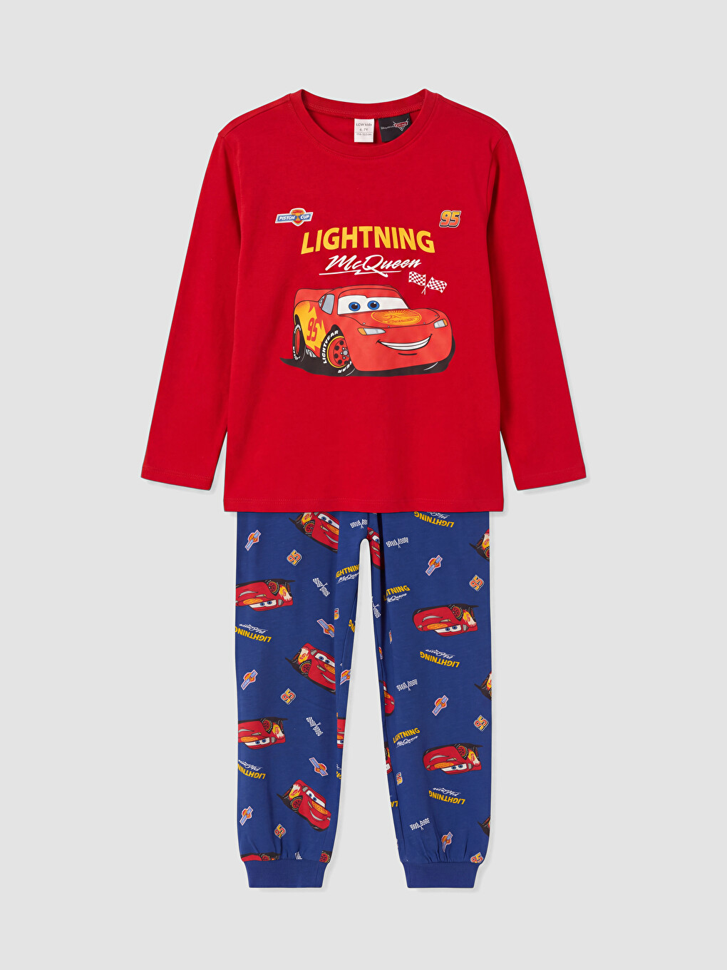 Kırmızı Cars Baskılı Erkek Çocuk Pijama Takımı