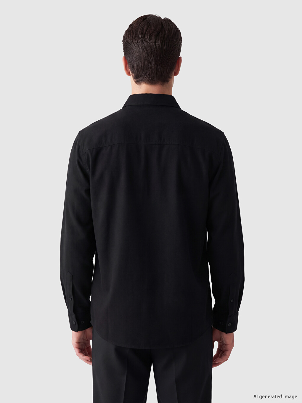 Siyah Regular Fit Erkek Gömlek Ceket-2