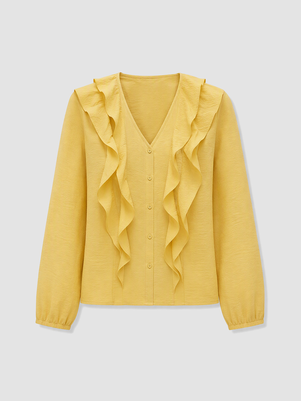 V Neck Frilled Blouse