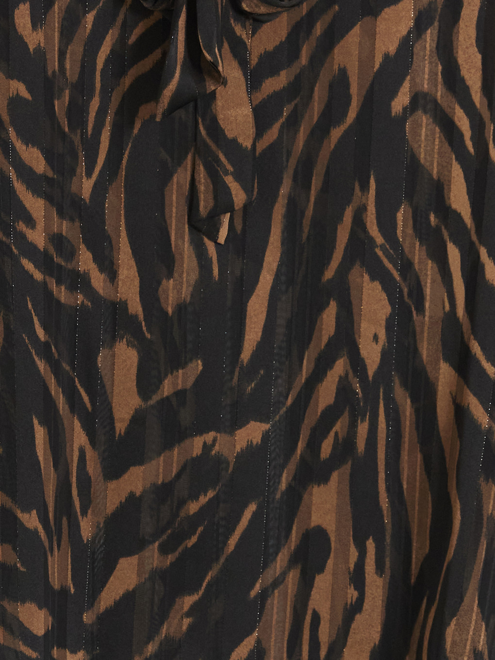 Tie Neck Patterned Chiffon Blouse-5