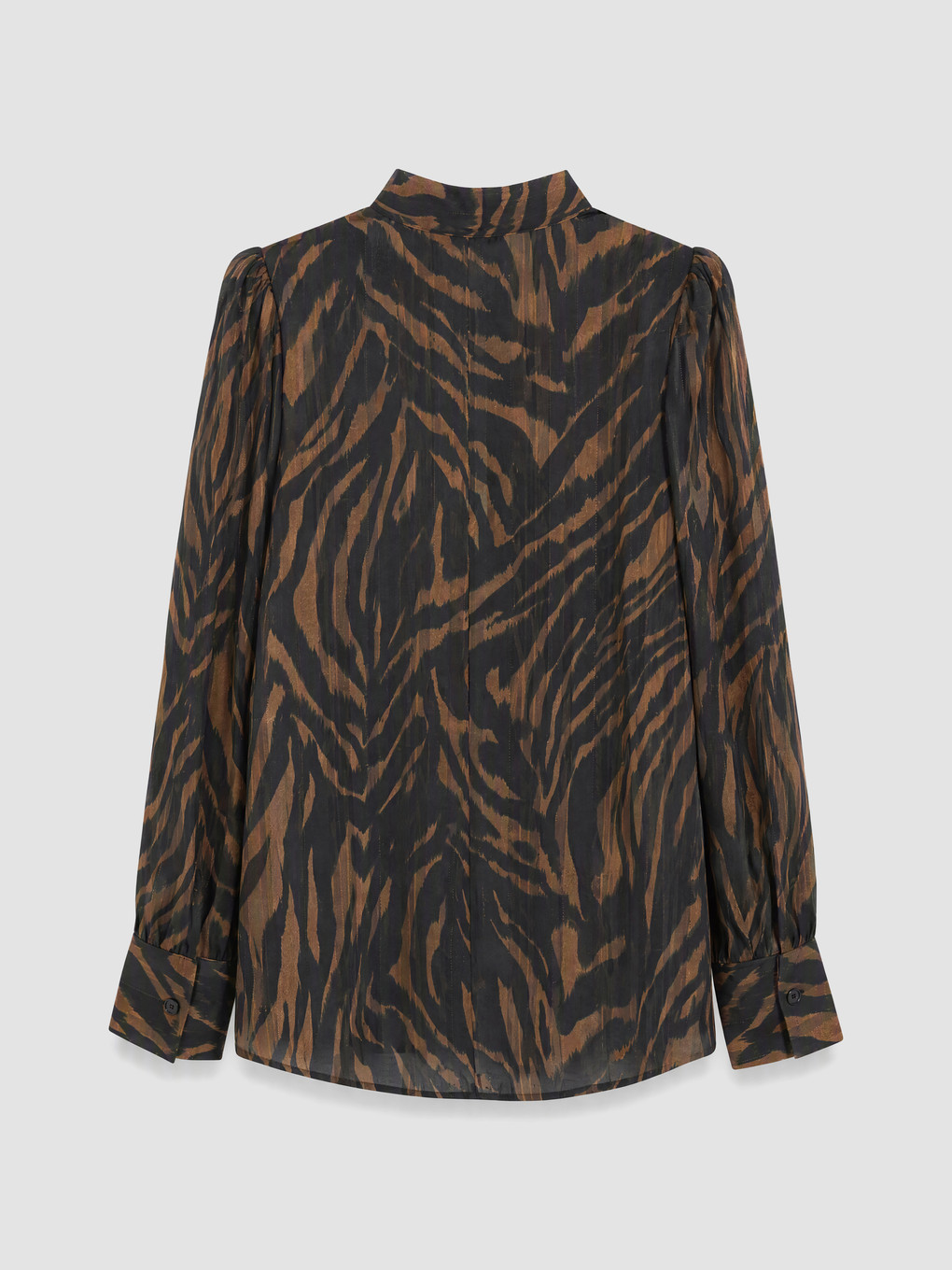 Tie Neck Patterned Chiffon Blouse-6