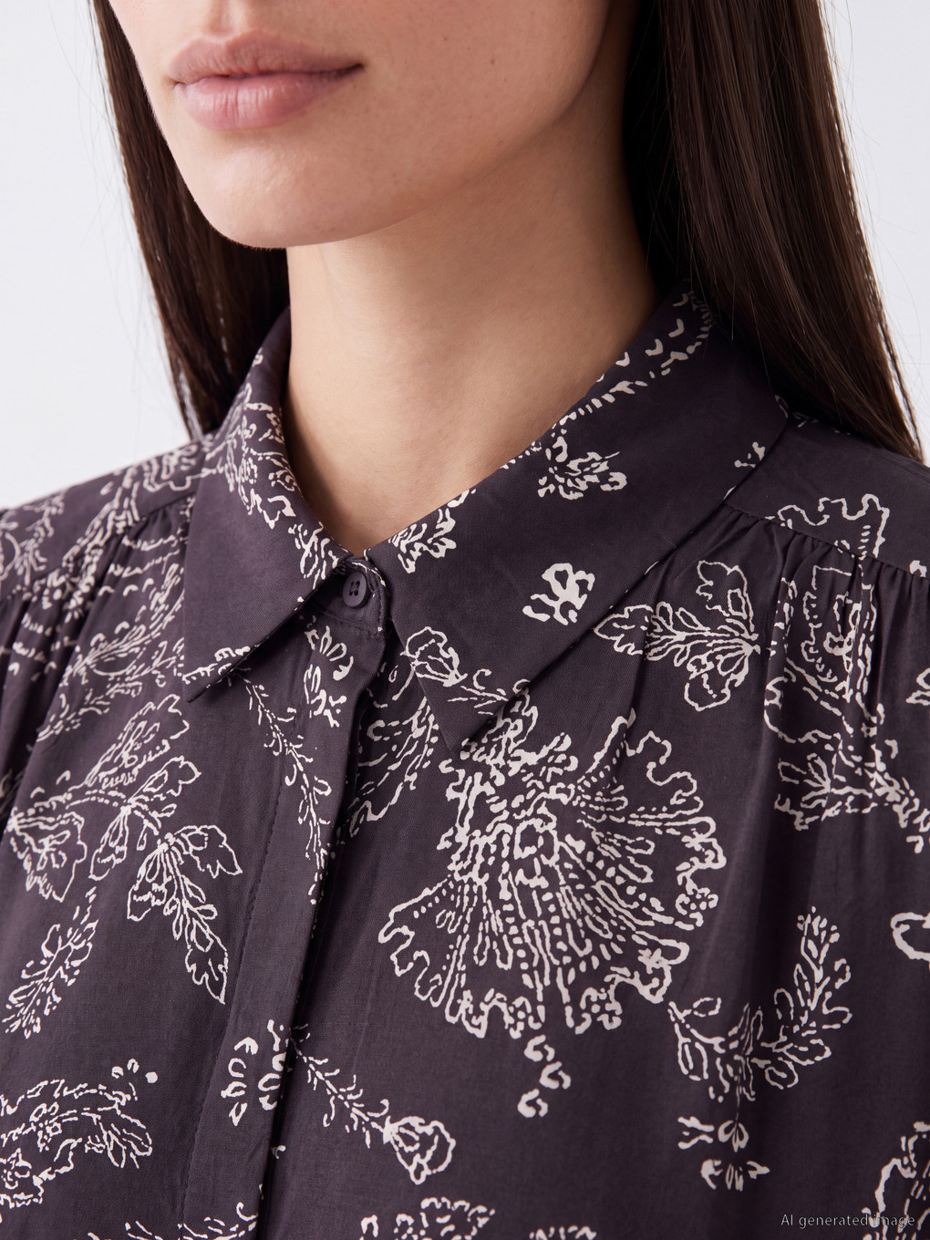 Patterned Oversize Women's Shirt Tunic-2