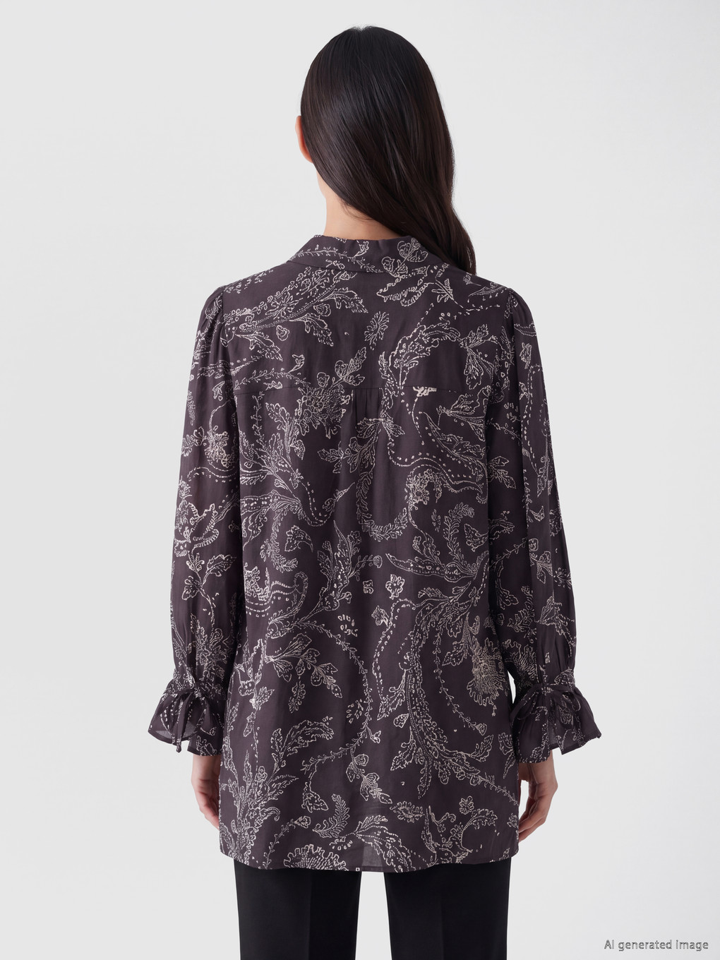 Patterned Oversize Women's Shirt Tunic-3
