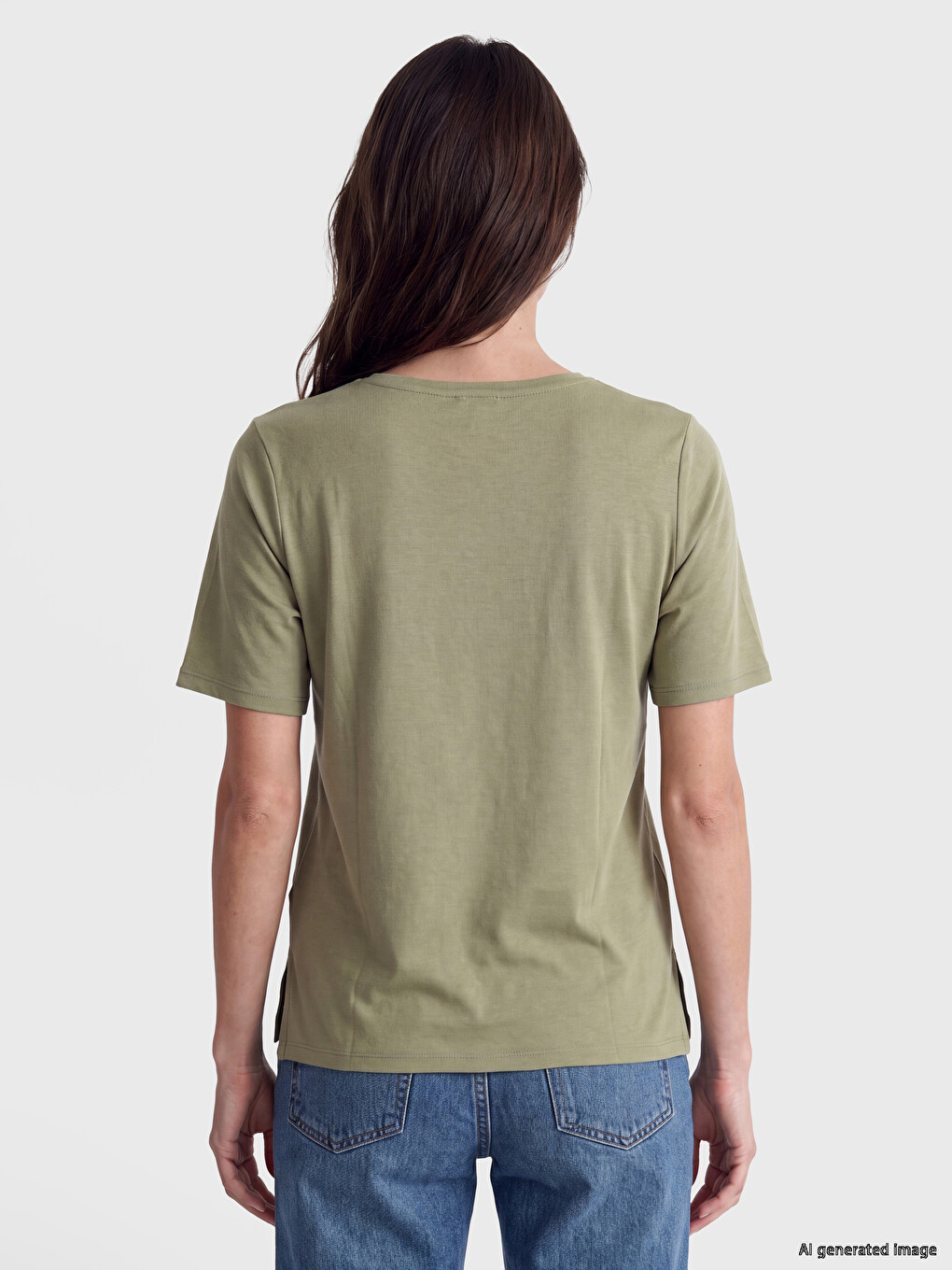 Crew Neck Patterned Women's T-shirt-3