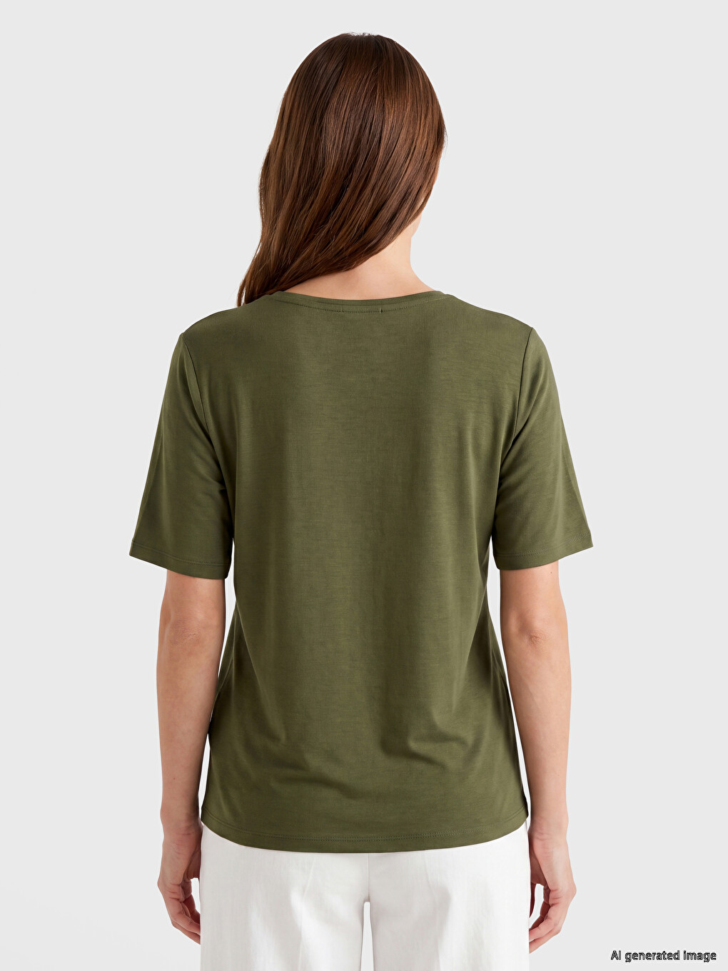 T-shirt Me Jakë Të Rrumbullakët E Stampuar Për Gra-3