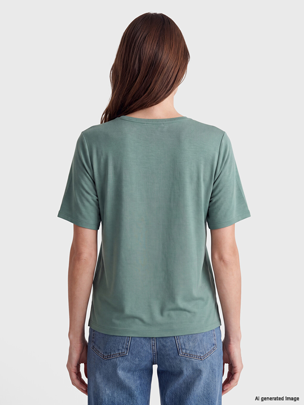 T-shirt Me Jakë Të Rrumbullakët E Stampuar Për Gra-3