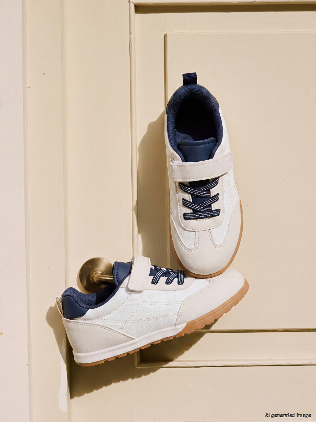 Bej Cırt Cırtlı Erkek Çocuk Sneaker