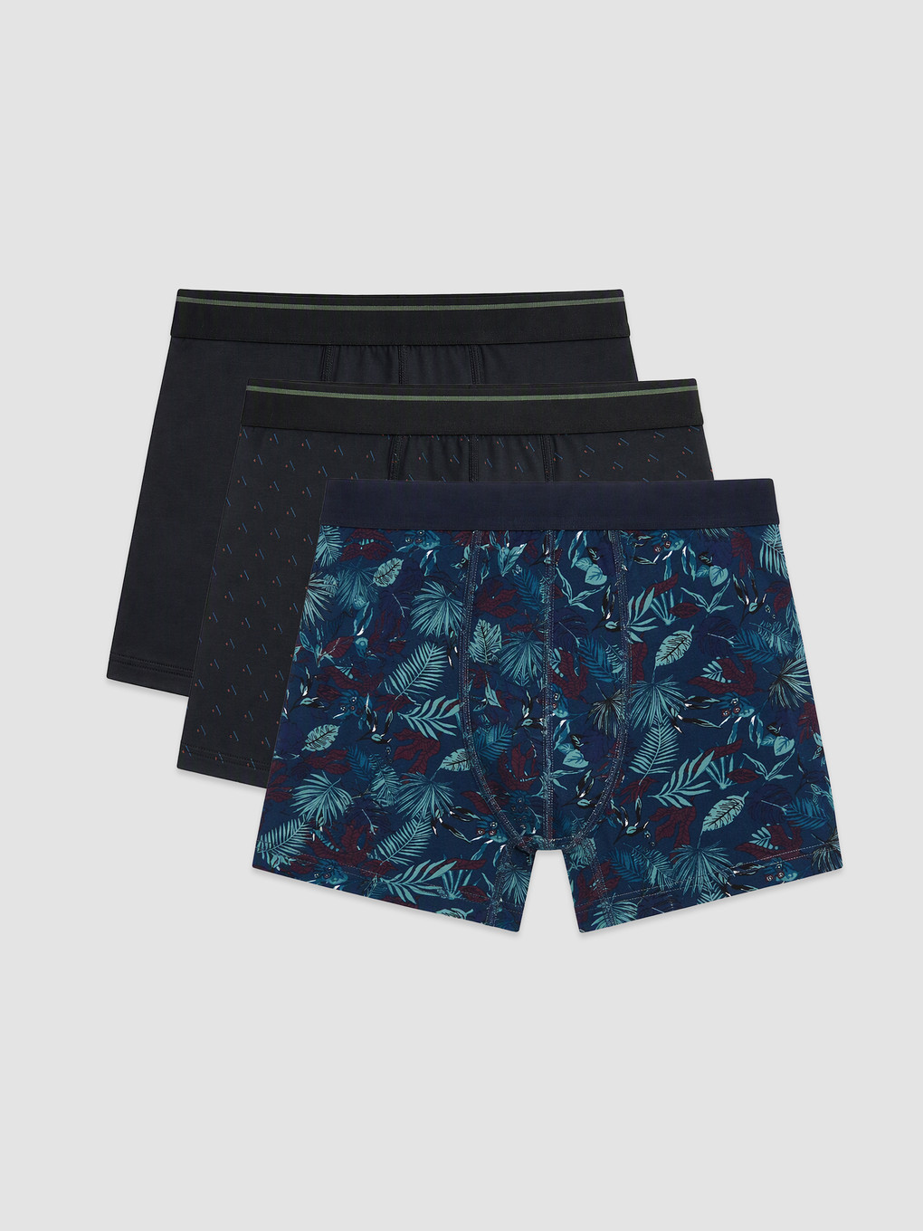 Siyah Regular Fit Pamuklu 3'lü Boxer